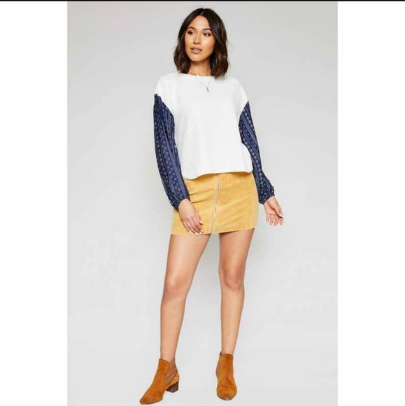 Sadie & Sage Ballon Sleeve Multi Print Top - Picture 5 of 7